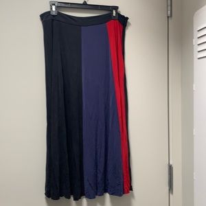 & other stories tricolor midi skirt red/black/blue